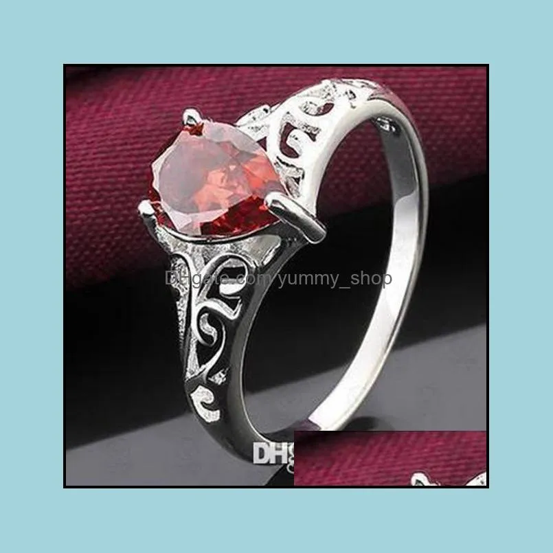 rings for women cubic zirconia 925 china beautiful wholesale wedding crystal red silver diamond rings gemstone rings