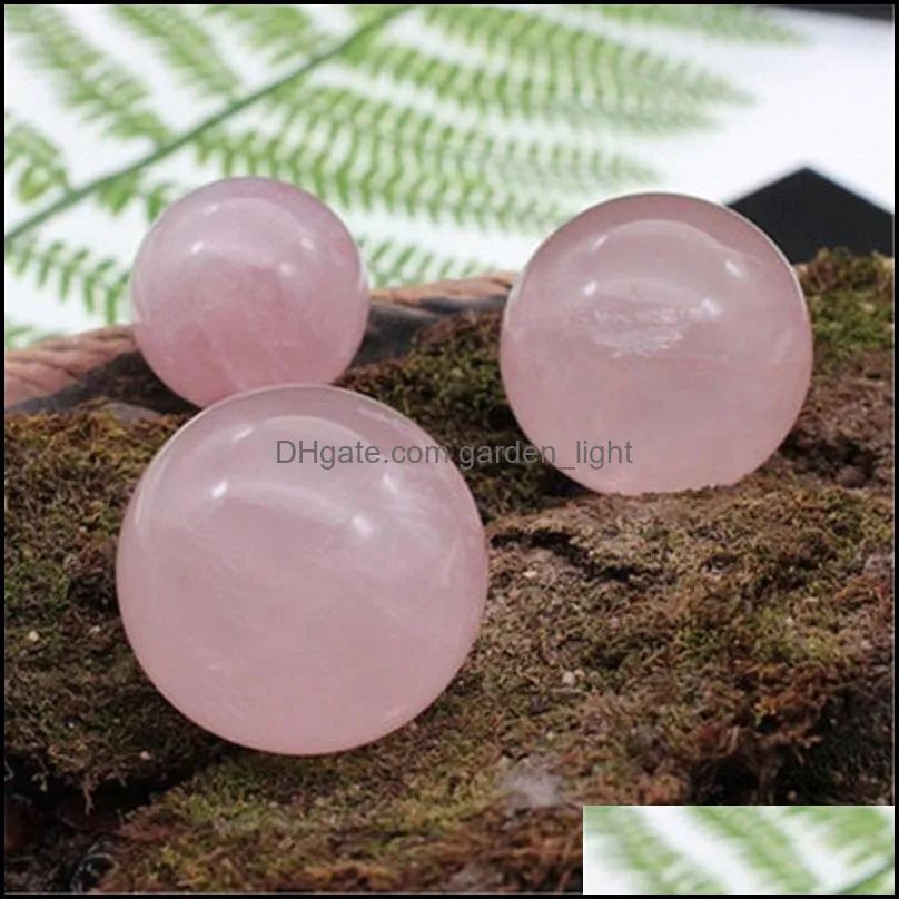 natural pink crystal ball quartz arts ornaments home desktop decoration mineral healing gemstone reiki energy stone novelty gifts