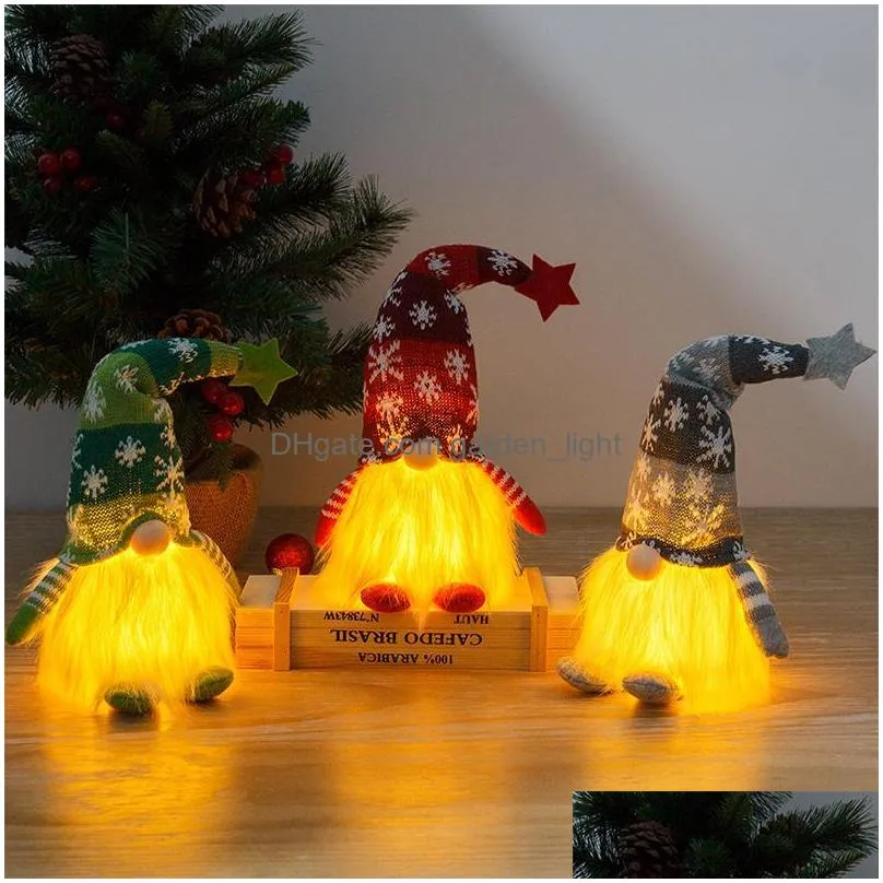 christmas decorations children year gift glowing faceless doll dwarf rudolph plush ornaments natal with lightchristmaschristmas