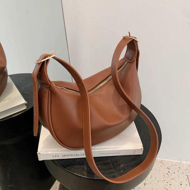 Shoulder Bags Casual Travel Women Simple for Girls Sac Vintage Brown Soft Leather Crossbody Female Handbags Hobos 230116