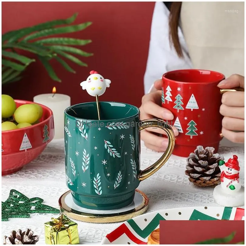 bowls christmas ceramic dinner plate coffee mug soup bowl creative steak fruit dish party household kitchen tableware container