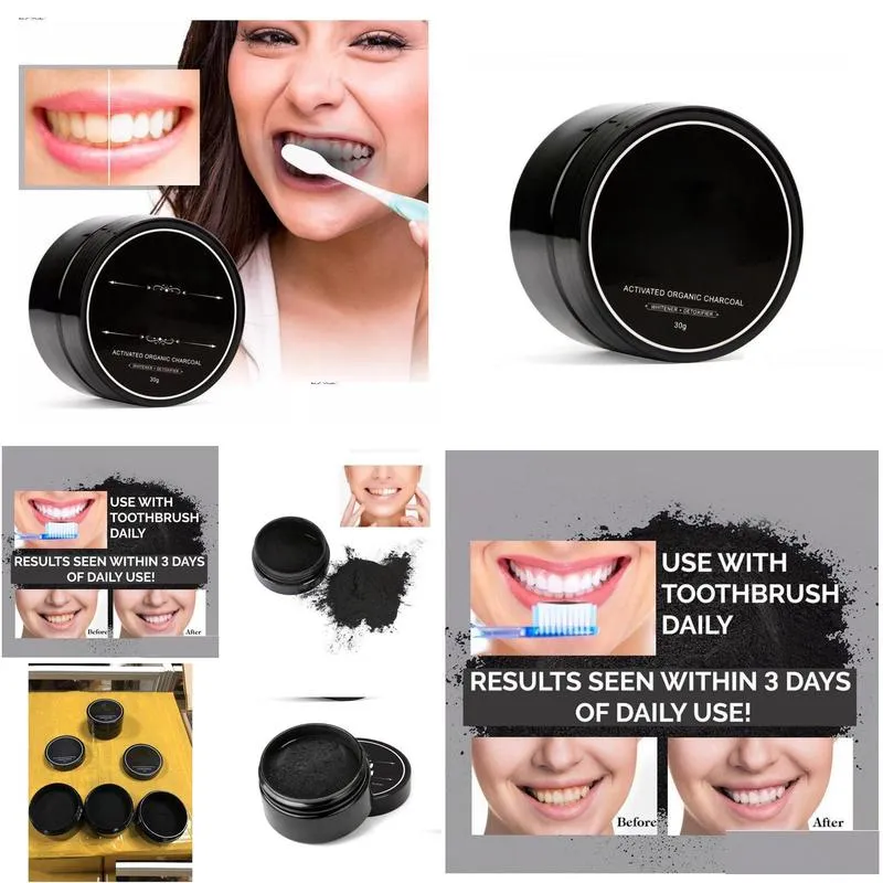  food grade teeth powder bamboo dentifrice oral care hygiene cleaning natural activated organic charcoal coconut shell tooth yellow