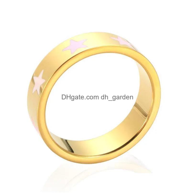 cluster rings fashion star sun love shape ring colorful glue dropping enamel for women men lover jewelry gift