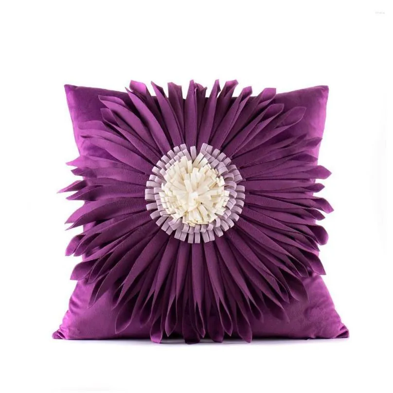 pillow case nordic light luxury sunflower chrysanthemum pillowcase flower bedside camping wedding cushion