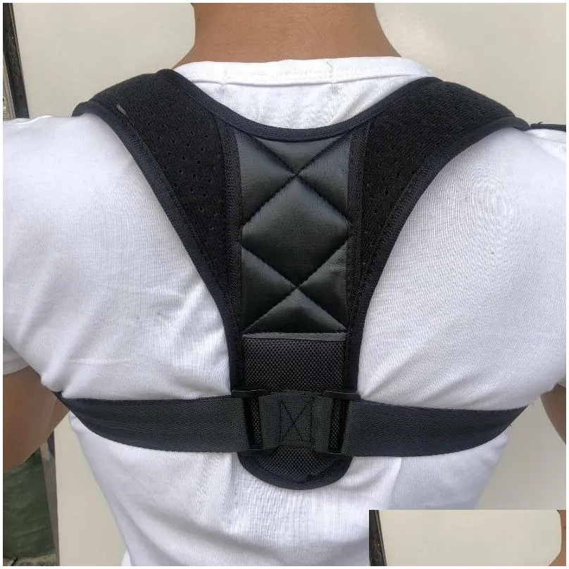  posture corrector clavicle spine back shoulder lumbar brace support belt posture correction prevents slouching