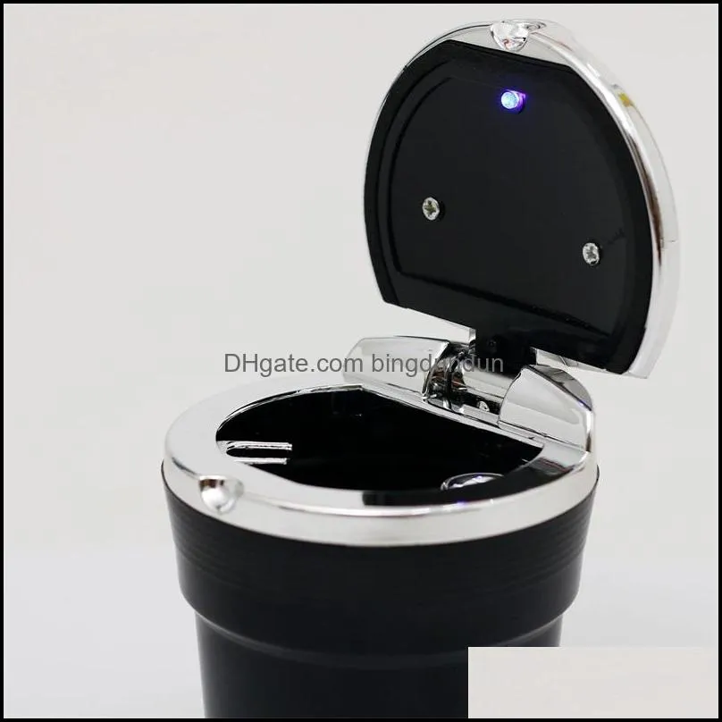 automobile trash cigarettes holder with led lights and lid plastic mulitcolor ashtray creative holders gadgets 6 4bs e1