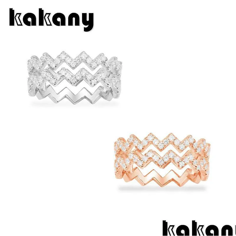 cluster rings 2021 highquality micro pave 3a cubic zirconia gemstone geometric doubleline wave zigzag ring womens fashion jewelry