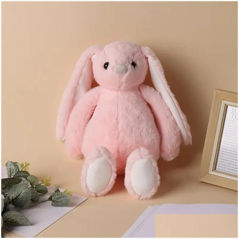 sublimation easter bunny plush long ears bunnies doll with dots 30cm pink grey blue white rabbite dolls for childrend cute soft plush