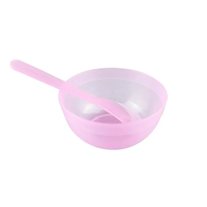 plastic 2 in 1 makeup beauty mask bowls 5 colors facial bowl diy tools for face masks with spoon/skin care