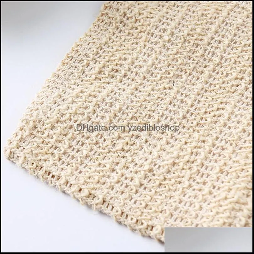 25cm natural hemp sisal soap pouch mesh towels face and body exfoliating cloth