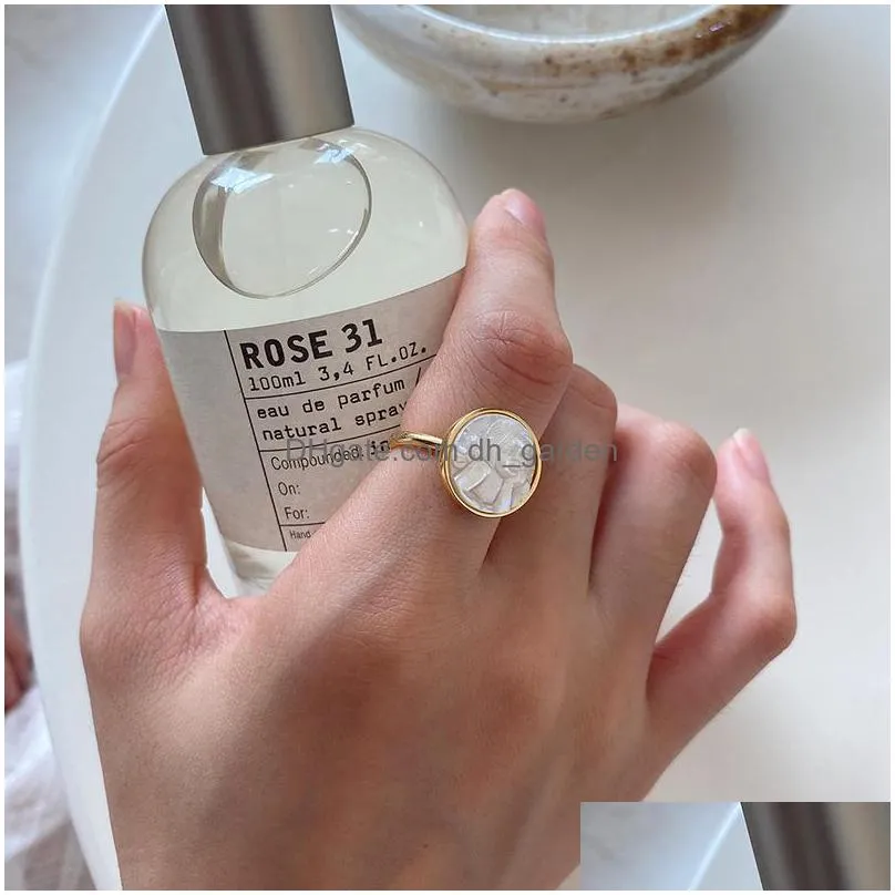 cluster rings kinel 925 sterling silver 18k gold shell two tones style korea ins irregular for women party anniversary fine jewelr
