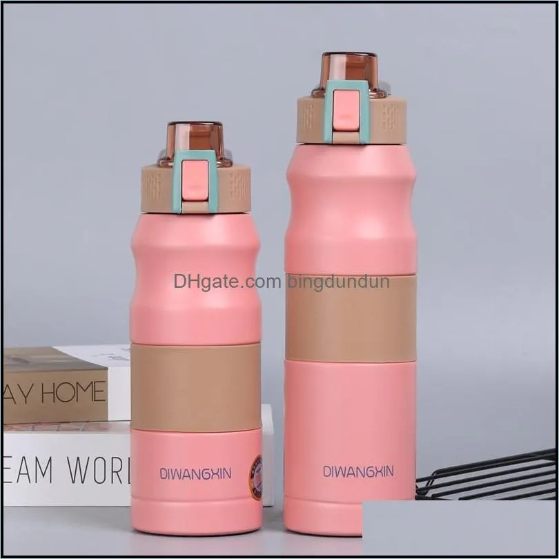 vacuum insulated water bottle antislip stainless steel travel camping direct drinking tumbler with lids 500ml 680ml