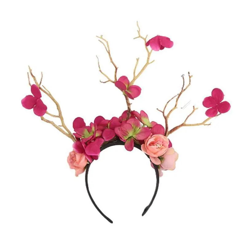 christmas decorations headband women girl ladies sweet antler temperament branch flower elegant xmas party club hair clasp