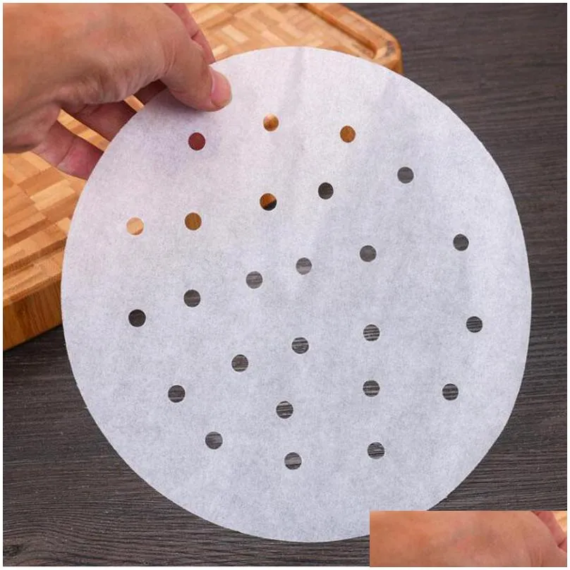 5inch bamboo steamer steaming paper vegetables dim sum pot steamer nonstick baking pan liners kitchen tool qw7129