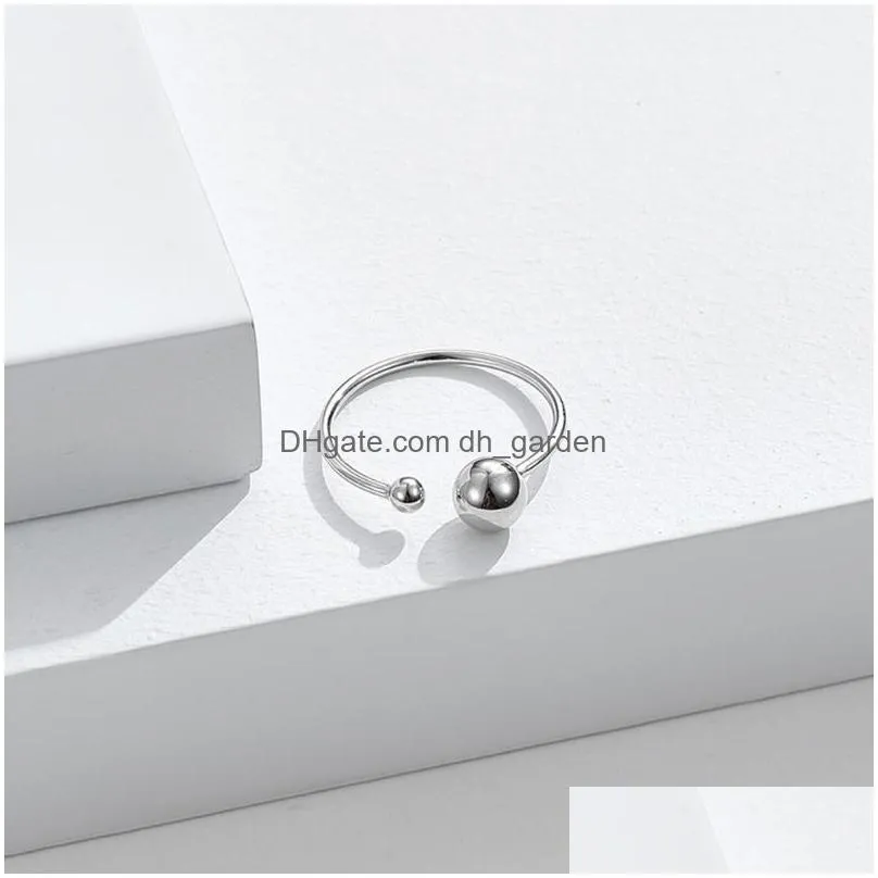 cluster rings classic 925 sterling silver with round ball beads adjustable open finger size korean fine jewelry