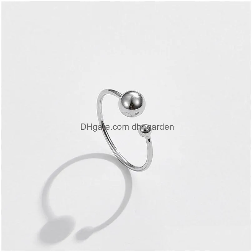 cluster rings classic 925 sterling silver with round ball beads adjustable open finger size korean fine jewelry