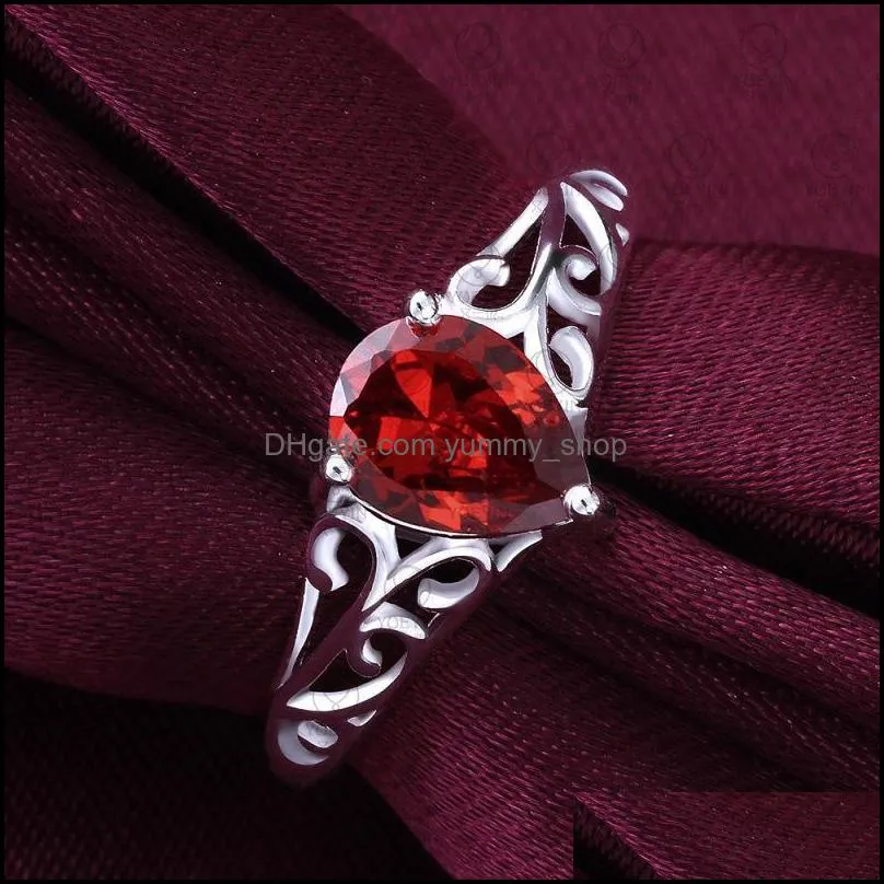 rings for women cubic zirconia 925 china beautiful wholesale wedding crystal red silver diamond rings gemstone rings