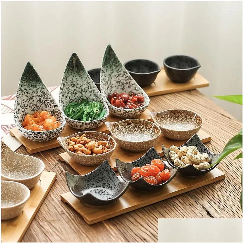 plates japan style pot tableware with bamboo trays sushi cold dishes sauce seasoning special offer