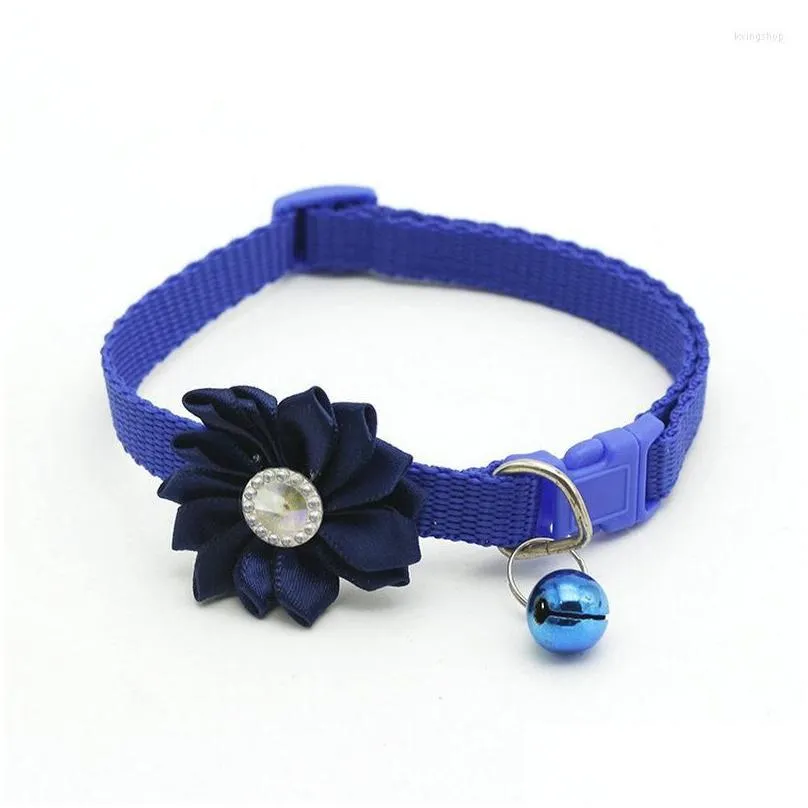 dog collars pet collar bell flower necklace for small puppy buckle cat supplies accessories