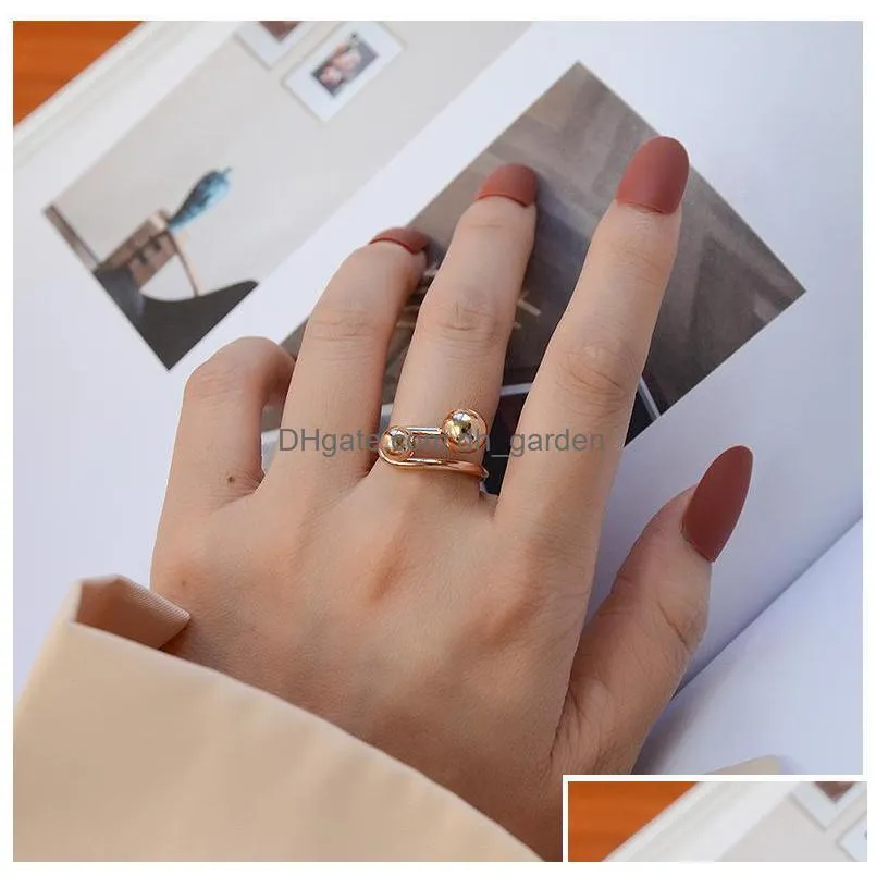 cluster rings tofflo stainless steel jewelry creative line art double ball ring for women fashion bsa112