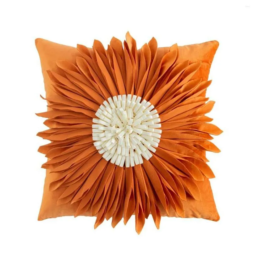 pillow case nordic light luxury sunflower chrysanthemum pillowcase flower bedside camping wedding cushion