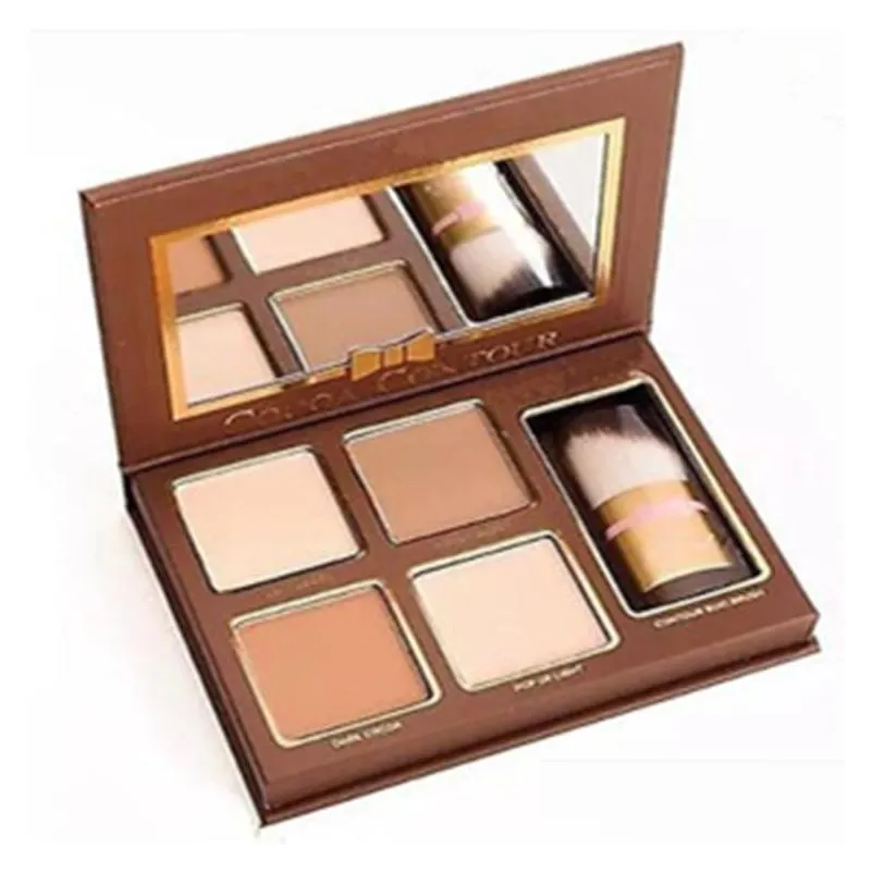 drop cocoa contour kit 4colors bronzers highlighters powder palette nude color shimmer stick cosmetics chocolate eyeshadow with