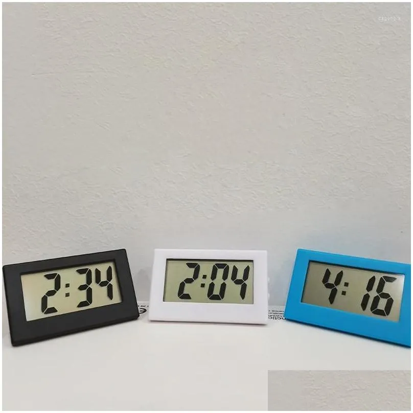 table clocks desk digital clock lcd screen selfadhesive bracket car plastic mini time