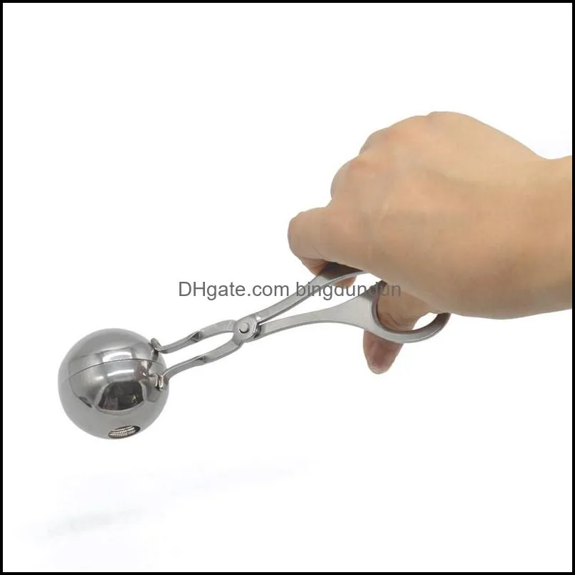 stainless steel meatball clip tongs professional sphere mold for ice cream or meat cooking utensils