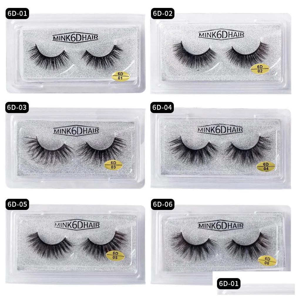 handaiyan 6d false eyelashes natural thick curly long eye lashes wispy makeup beauty extension tools handmade 3d mink lashe dhs 