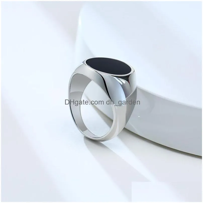 cluster rings modyle silver color male ring punk rock smooth 316l stainless steel signet for men hip hop party wedding jewelry