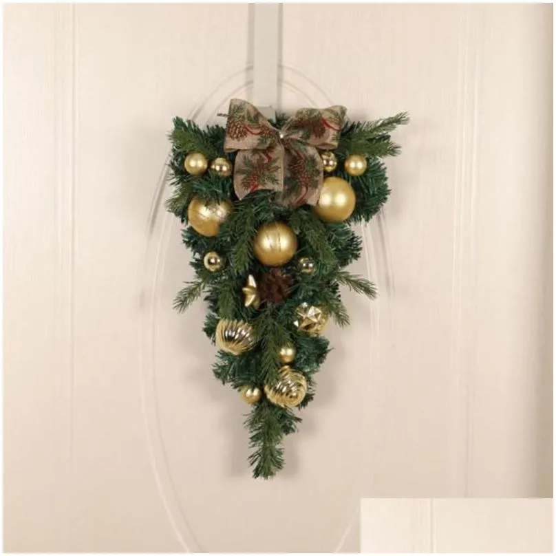 decorative flowers christmas wreath outdoor 2023 xmas decorations signs home garden office porch front door hanging garland year decor