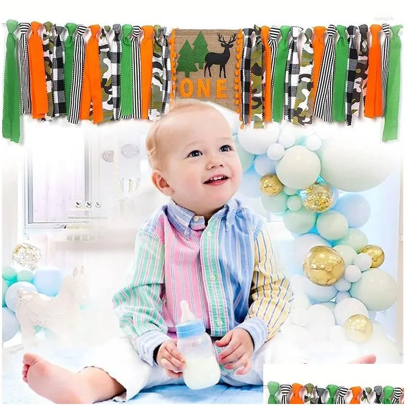 party decoration baby 1st birthday decorations christmas highchair banner wild one first elk and ox theme supplies