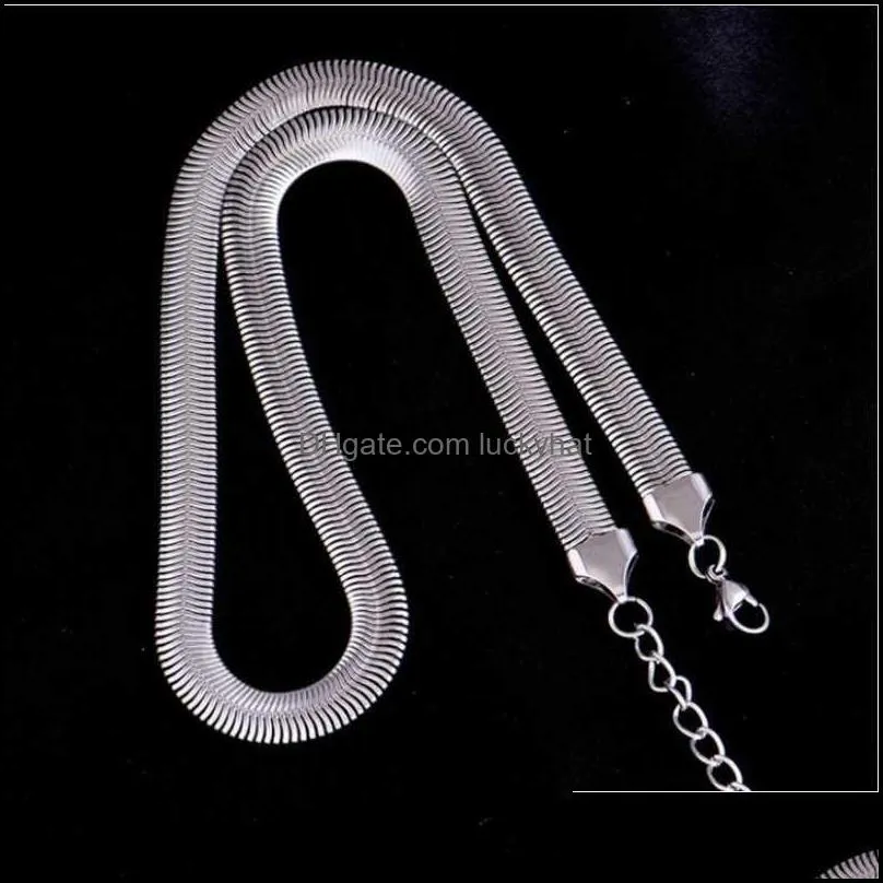 pendant necklaces stainless steel fashion fine jewelry rock width 0.8cm charms snake bone chain choker pendants for women menpendant