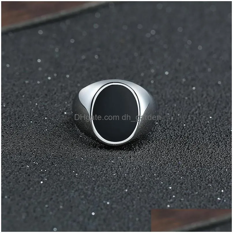 cluster rings modyle silver color male ring punk rock smooth 316l stainless steel signet for men hip hop party wedding jewelry