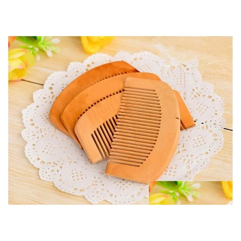 wooden comb natural health peach wood antistatic health care beard comb pocket combs hairbrush massager hair styling tool