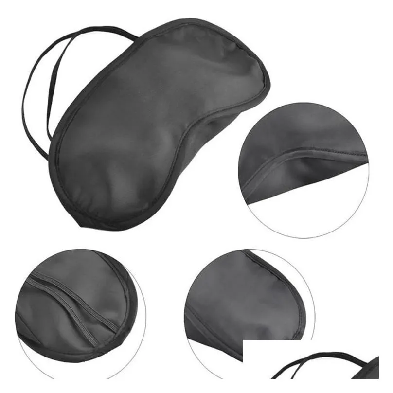  black eye mask shade nap cover blindfold mask for sleeping travel soft polyester masks