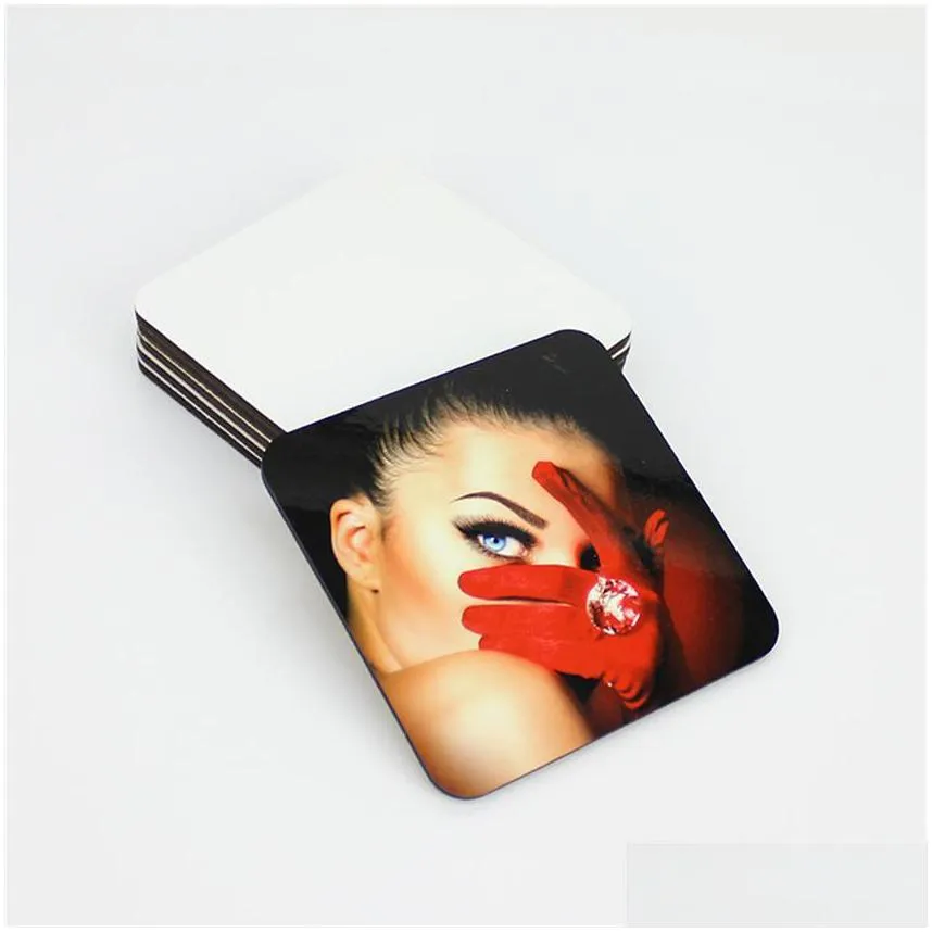 10x10cm sublimation coaster wooden blank table mats mdf heat insulation thermal transfer cup pads for diy lover a03