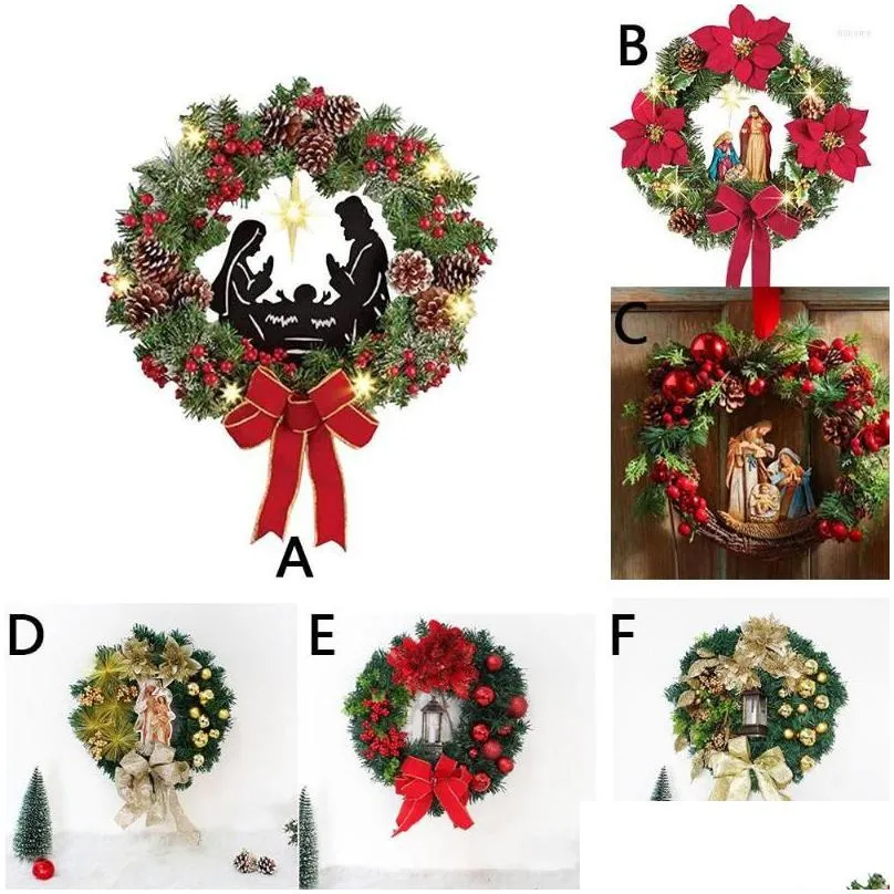 decorative flowers home decor xmas gifts christmas wreath sacred door hanging ornaments front wall decorations