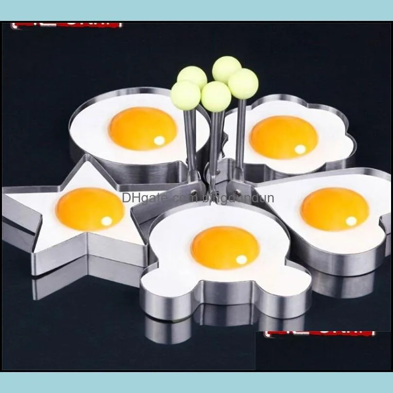 thickening stainless steel mold five pointed star love heart shaped fried egg mould kitchen practical gadget diy 1cj j2