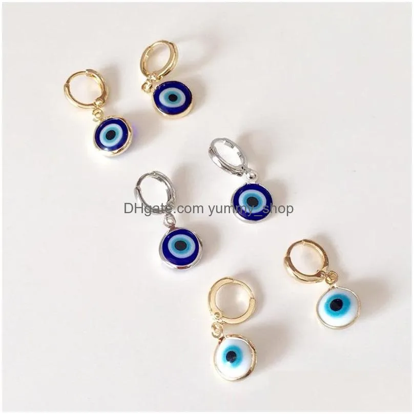 fashion jewelry vintage evil eyes dangle earrings resin beads blue eye earrings