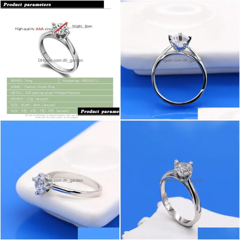 cluster rings modern fashion women ring trend white crystal four zircon engagement design for wedding jewelry gift