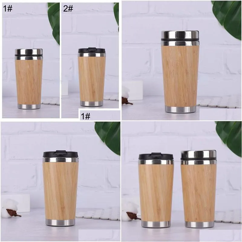 450ml bamboo vacuum cup 304 stainless steel inner water bottles car insulation coffee cups outdoor travel portable water mug
