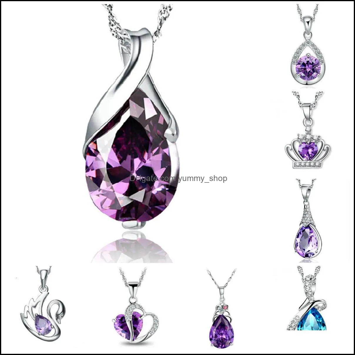 pretty necklaces pendants personalized crystal waterdop pendant for necklace amethyst charm jewelry high quality crystal necklaces