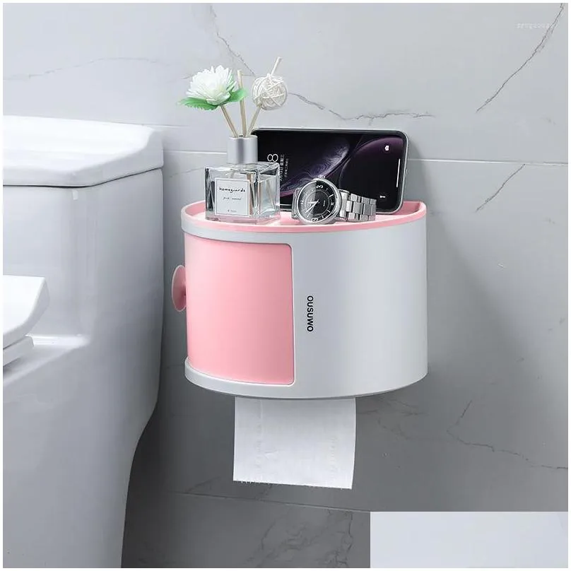 storage boxes makeup multifunctional wall organizer shelf waterproof toilet tissue box home bathroom accessories