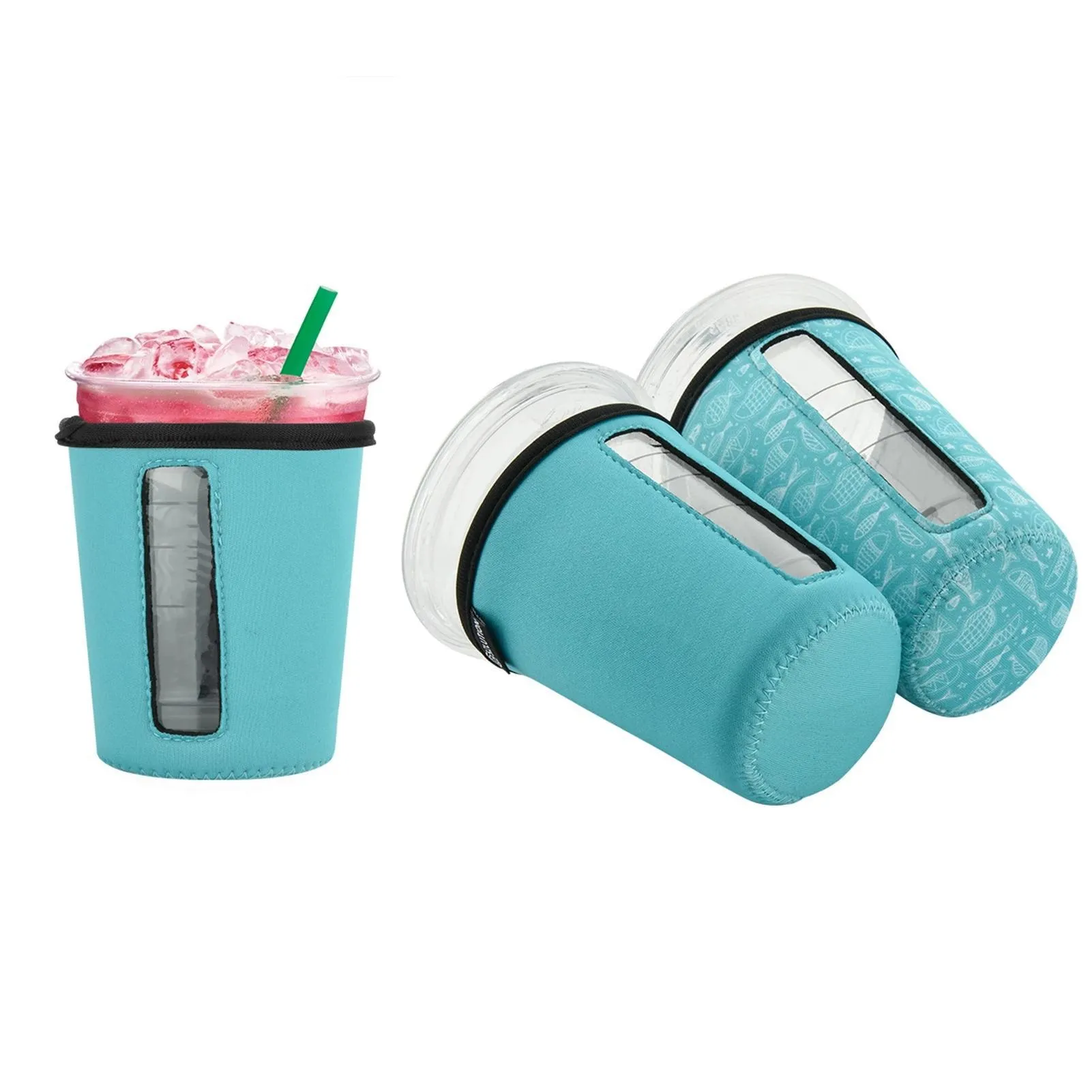 drinkware handle reusable iced coffee cup cover comfort insulator 2 antiscald cooling cloth iceds coffee inventory wholesale