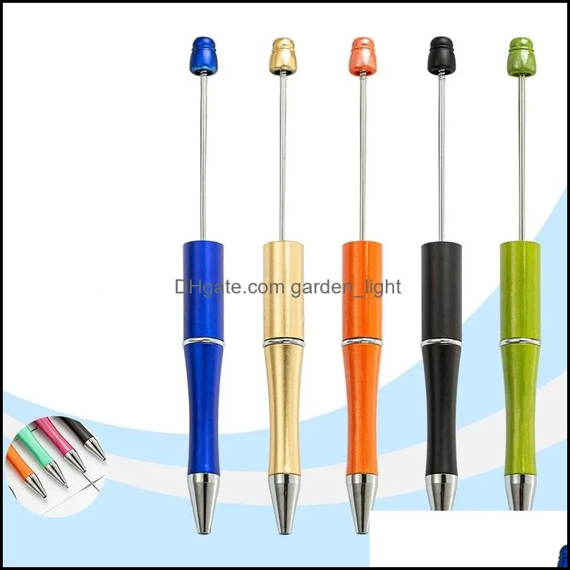 creative add a bead diy pen original beaded pens customizable lamp work craft writing tool ballpoint pens