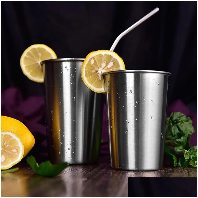 stainless steel metal beer cup wine cup coffee tumbler tea milk mugs home drinking tools