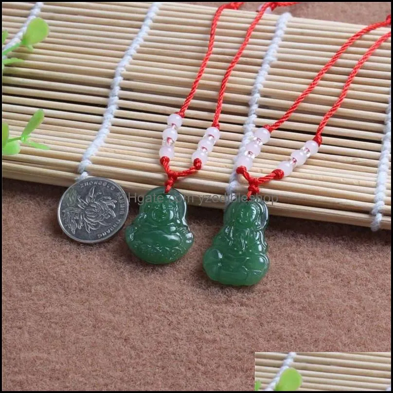 buddha pendant necklace for women jade jewelry crystal buddha necklaces punk couple pendants red rope ornament