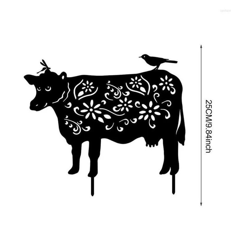 garden decorations cow stake cattle yard art acrylic decorative stakes silhouette for outdoor