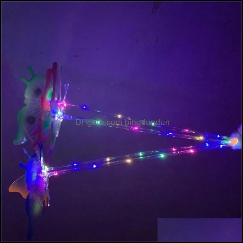 led butterfly light sticks party favor luminous fairy wing wand stick evening toys adult child useful wholesale 3 9hc h1